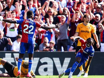 اودسون ادوارد لاعب كريستال بالاس يحتفل بأحد أهدافه في شباك ولفرهامبتون - 3 سبتمبر 2023 - X/CPFC