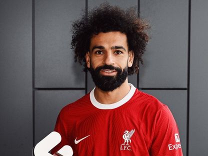 المصري محمد صلاح نجم ليفربول بعد فوزه بجائزة أفضل لاعب في الدوري الإنجليزي عن شهر أكتوبر - 10 نوفمبر 2023 - X@LFC