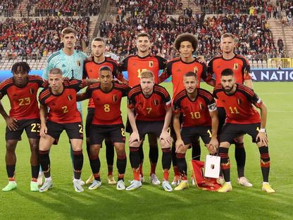 منتخب بلجيكا قبل مباراة ضد ويلز  في بروكسل - 22 سبتمبر 2022 - REUTERS