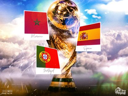 شعار خاص بتنظيم المغرب البرتغال وإسبانيا لكأس العالم 2030 - twitter/FRMFOFFICIEL