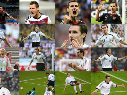 صور مختلفة للهداف التاريخي لبطولات كأس العالم ميروسلاف كلوزه - AFP