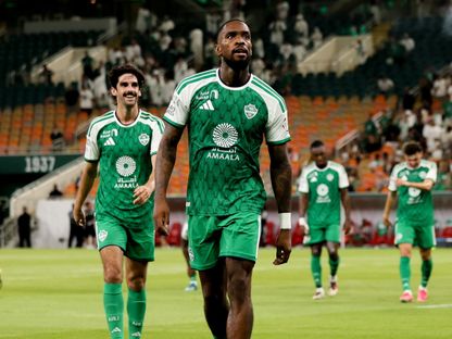 احتفال إيفان توني مهاجم الأهلي بتسجيل هدف في مرمى أبها في الدوري السعودي - 22 أغسطس 2026 - X/@ALAHLI_FC