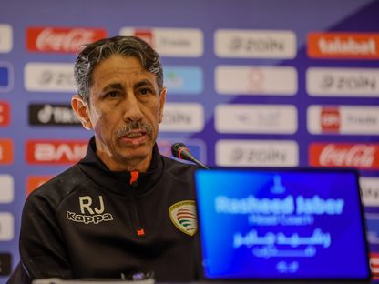 مدرب منتخب عُمان رشيد جابر خلال مؤتمر صحافي قبل نهائي "خليجي 26" أمام البحرين - 3 يناير 2025 - X/@aawsat_spt