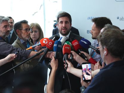 المرشح لرئاسة ريال مدريد إنريكي ريكيلمي خلال منتدى اقتصادي في إسبانيا - 20 مايو 2026 - REUTERS