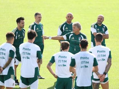 مدرب إيطاليا روبرتو مانشيني خلال تدريبات الفريق في دوري أمم أوروبا - 27 سبتمبر 2026 - X@Azzurri