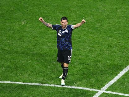ليونيل ميسي بعد فوز الأرجنتين على إنجلترا وتأهلها لنهائي كأس العالم - 15 يوليو 2026 - REUTERS
