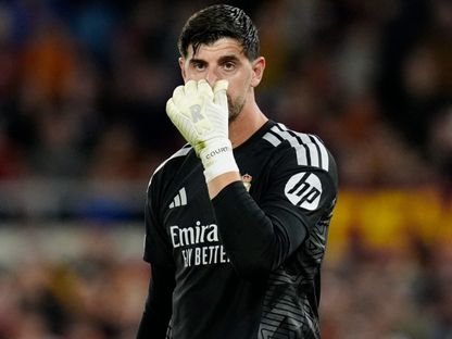 البلجيكي تيبو كورتوا خلال مواجهة ريال مدريد أمام روما في دوري أبطال أوروبا - 14 أكتوبر 2026 - Reuters