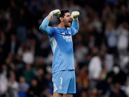 تيبو كورتوا خلال مباراة بين ريال مدريد ومانشستر سيتي في دوري أبطال أوروبا - 11 مارس 2026 - realmadrid.com