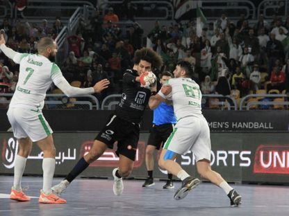 علي زين في مباراة مصر والجزائر بنهائي كأس أمم إفريقيا 2024 - EHF.EG/fb