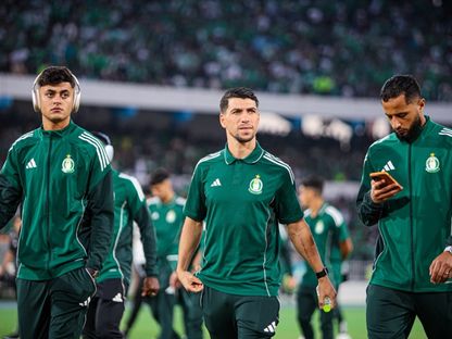 لاعبو أهلي طرابلس قبل مباراة نهضة بركان في تصفيات دوري أبطال إفريقيا - 26 أكتوبر 2025 - FB/@Alahli SC