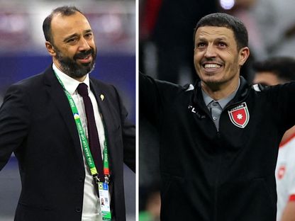 صورة مركبة لمدرب الأردن جمال سلامي ومدرب المغرب طارق السكتيوي - Reuters