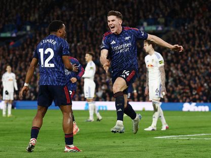 فيكتور غيوكيريس مهاجم أرسنال يحتفل بهدفه في مرمى ليدز يونايتد في الدوري الإنجليزي - 31 يناير 2026 - Action Images via Reuters