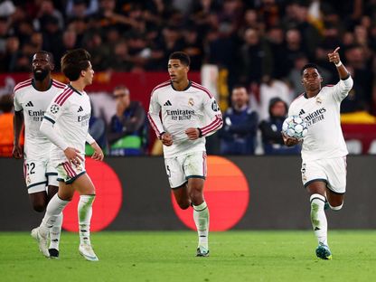 إندريك يحتفل بهدفه في مباراة روما وريال مدريد بدوري أبطال أوروبا - 14 أكتوبر 2026 - Reuters