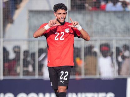 عمر مرموش يحتفل بتسجيله هدفاً لمصر في شباك جنوب السودان بتصفيات كأس أمم إفريقيا - 29 سبتمبر 2026 - FACEBOOK/EFA