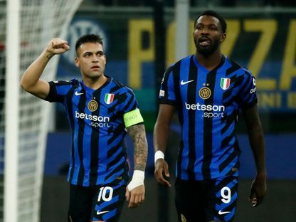 لاوتارو مارتينيز بعد تسجيله هدفاً لإنتر ميلان في مرمى موناكو بدوري أبطال أوروبا - 29 يناير 2025 - Reuters