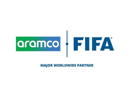 شعارا "أرامكو" و"فيفا" بعد إعلان شراكة عالمية بينهما - 25 أبريل 2024 - X/@saudi_aramco