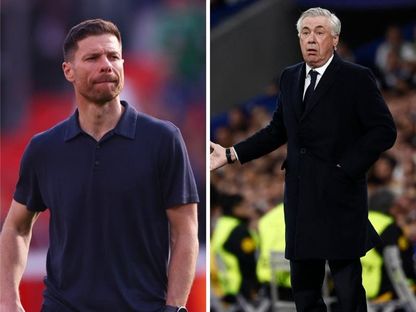 مدرب ريال مدريد كارلو أنشيلوتي ومدرب باير ليفركوزن تشابي ألونسو في صورة مركبة - الشرق