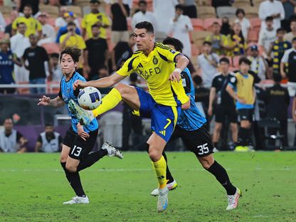 كريستيانو رونالدو خلال مباراة بين النصر وكاوازاكي في نصف نهائي دوري أبطال آسيا للنخبة بجدة - 30 أبريل 2025 - Reuters