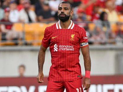 محمد صلاح خلال مباراة ليفربول وريال بيتيس الودية استعداداً للموسم الجديد - 27 يوليو 2024 - REUTERS