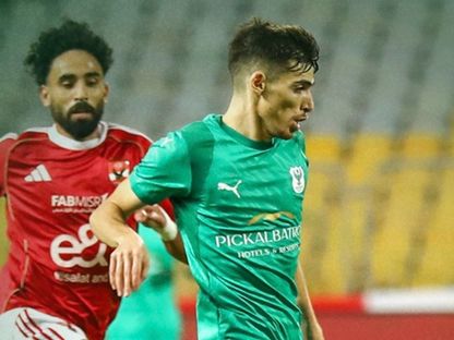 مروان عطية في مباراة الأهلي والمصري البورسعيدي الدوري المصري - 2 نوفمبر 2025 - Almasryofficial/fb