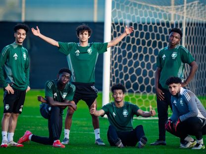 بعض لاعبي المنتخب السعودي تحت 17 عاما في التدريبات - 18 أبريل 2025 - X/SaudiNT
