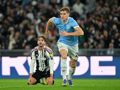 توما باسيتش بعد تسجيله هدفاً للاتسيو في مرمى يوفنتوس - 26 أكتوبر 2025 - REUTERS