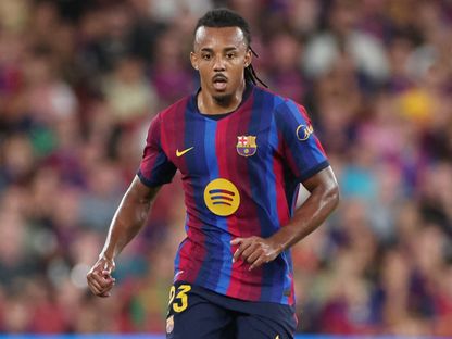 لاعب برشلونة جول كوندي خلال مباراة رايو فايكانو في الدوري الإسباني -31 أغسطس 2026 - Reuters