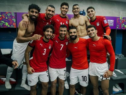 احتفال لاعبي مصر بالتأهل إلى كأس العالم 2026 - 8 أكتوبر 2025 - X/@Egypt National Team