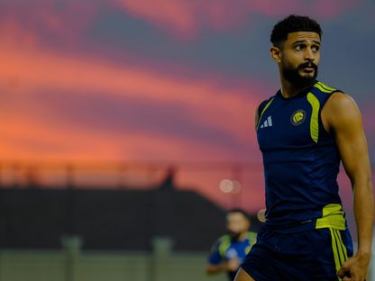 عبد الإله العمري خلال تدريبات النصر - 15 أكتوبر 2026 - X/@AlNassrFC