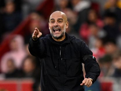 بيب غوارديولا مدرب مانشستر سيتي خلال مباراة برينتفورد في الدوري الإنجليزي الممتاز - 5 أكتوبر 2025 - Reuters