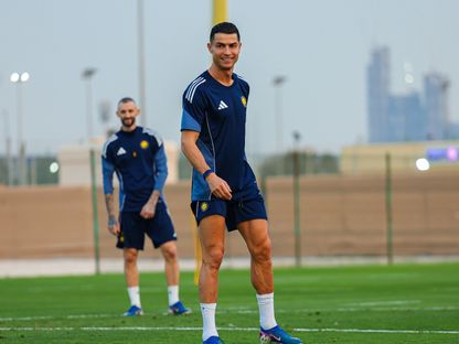 كريستيانو رونالدو نجم نادي النصر السعودي في حصة تدريبية - 21 أبريل 2026 - X/@AlNassrFC