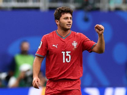 احتفال جواو نيفيز لاعب البرتغال بتسجيل هدف في مرمى الكونغو الديمقراطية بكأس العالم - 17 يونيو 2026 - Reuters