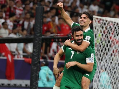 احتفال لاعبي سوريا بتسجيل هدف في مرمى قطر بكأس العرب - 1 ديسمبر 2025 - FB/@SFA