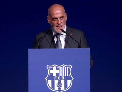كلمة خافيير تيباس رئيس رابطة الدوري الإسباني خلال حفل تنصيب جوان لابورتا رئيساً لنادي برشلونة - 1 يوليو 2026 - X/@BarcaUniversal