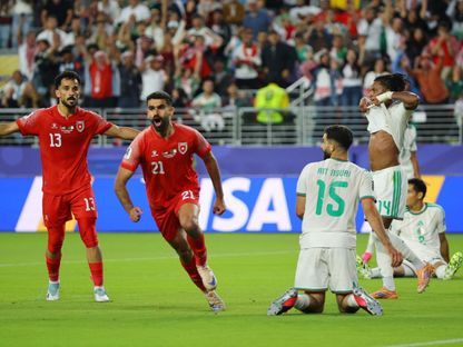 نزار الرشدان يحتفل بهدفه في مباراة الأردن والجزائر بكأس العالم + 23 يونيو 2026 - Reuters