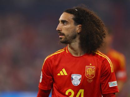 مارك كوكوريا مدافع إسبانيا خلال مواجهة فرنسا في بطولة أوروبا "يورو 2024" - 9 يوليو 2024 - REUTERS