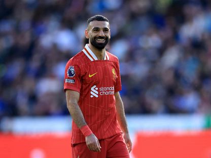 محمد صلاح خلال مباراة بين ليفربول وليستر سيتي - 20 أبريل 2025 - Reuters