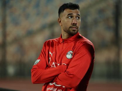 محمود حسن "تريزيغيه" خلال حصة تدريبية لمنتخب مصر - 14 ديسمبر 2025 - FACEBOOK/EFA