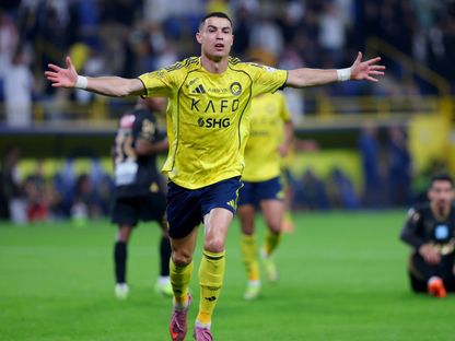 احتفال كريستيانو رونالدو بهدفه الخرافي في مرمى الخليج بالدوري السعودي - 23 نوفمبر 2025 - X/@AlNassrFC