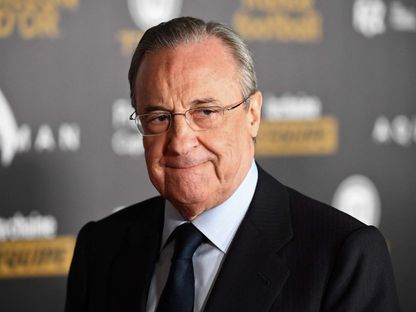 رئيس نادي ريال مدريد الإسباني ودوري السوبر الأوروبي فلورنتينو بيريز  - AFP