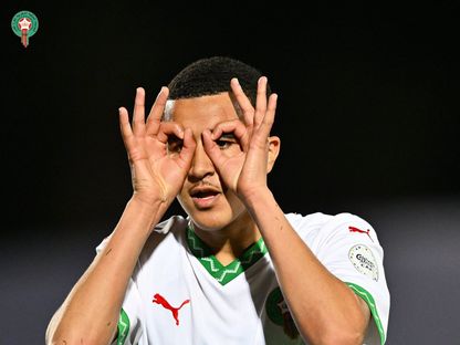 عبد الله وزان لاعب منتخب المغرب تحت 17 عاما يحتفل بهدفه في شباك تنزانيا - 6 أبريل 2025 - X/EnMaroc