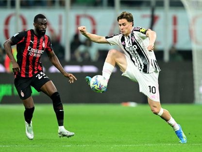 كينان يلدز لاعب يوفنتوس خلال مواجهة ميلان في الدوري الإيطالي - 27 أبريل 2026 - REUTERS