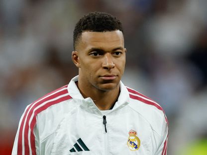 لاعب ريال مدريد كيليان مبابي قبل مباراة إنتر ميلان بدوري أبطال أوروبا - 8 سبتمبر 2026 - Reuters