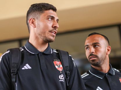 محمد شريف ومحمد مجدي أفشة في معسكر الأهلي بتونس قبل بداية موسم 2026/2025 - AlAhly/x