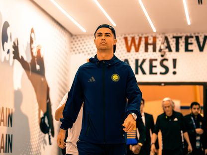 من وصول كريستيانو رونالدو نجم النصر لمواجهة القادسية في الدوري السعودي - 3 مايو 2026 - X/@SPL