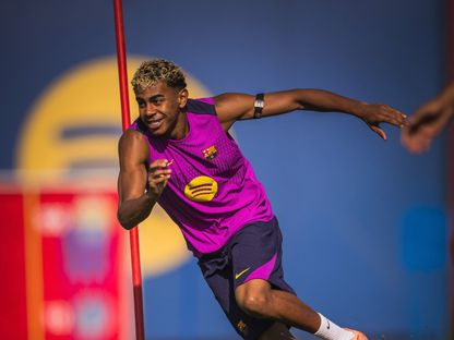 لامين يامال خلال تدريب لبرشلونة - 15 أكتوبر 2025 - @FCBarcelona