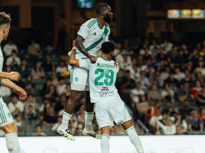 فرانك كيسييه لاعب الأهلي يحتفل بعد التسجيل بمواجهة القادسية في نصف نهائي كأس السوبر السعودي - 20 أغسطس 2025 - X/@ALAHLI_FCEN