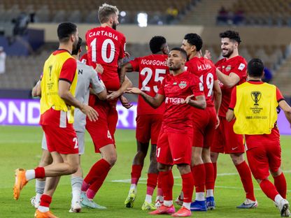 احتفال لاعبي شباب الأهلي بتسجيل هدف في مرمى بوريرام يونايتد التايلاندي بدوري أبطال أسيا للنخبة - 18 أبريل 2026 - X/@Shabab_AlAhliFC