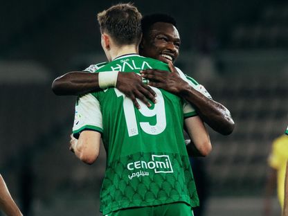 احتفال لاعبي الأهلي بتسجيل هدف في مرمى الخليج بالدوري السعودي - 23 أكتوبر 2026 - X/@ALAHLI_FC