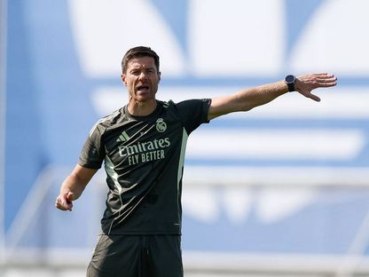 تشابي ألونسو خلال تدريب لريال مدريد - 3 أكتوبر 2025 - realmadrid.com